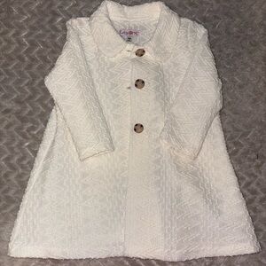 Skatie White Textured Fabric thin coat